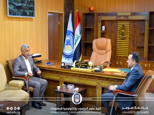زيارة مستشار محافظ ذي قار إلى كلية علوم الحاسوب وتكنولوجيا المعلومات في جامعة سومر